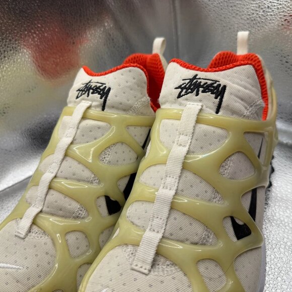 Size 9.5 Nike Air Zoom Spiridon Kukini x Stussy White Black Sneakers CJ9918-100 - Picture 7 of 14
